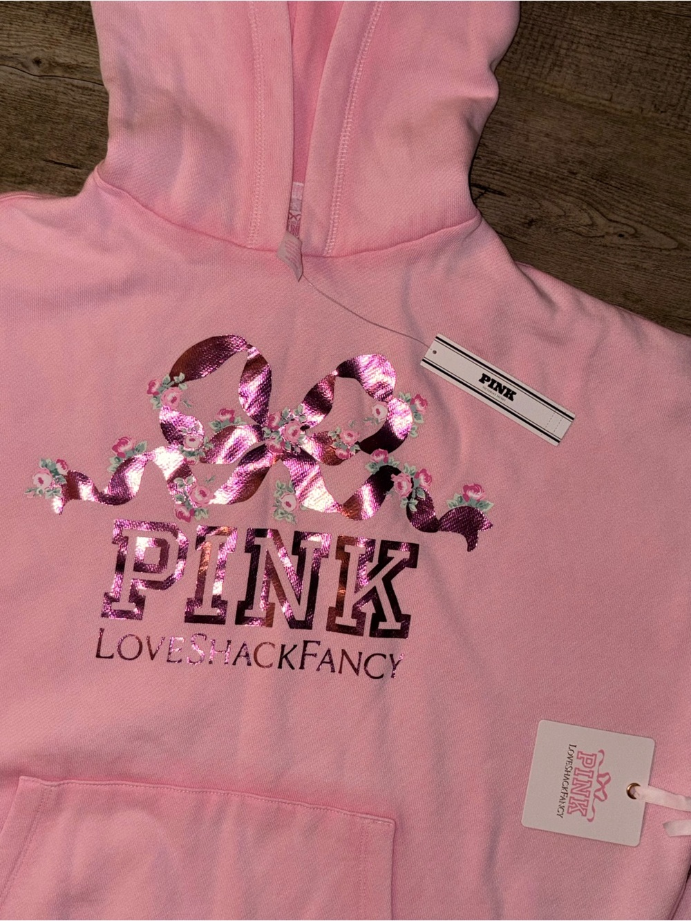 Victoria's Secret PINK x LoveShackFancy Oversized Hoodie SMALL new - Picture 2 of 3